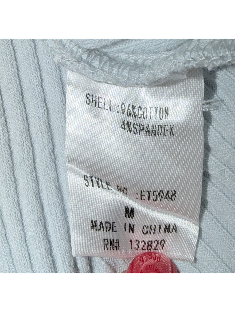 Miou Muse Light Blue Button Front Ribbed Top - M - Picture 4 of 6